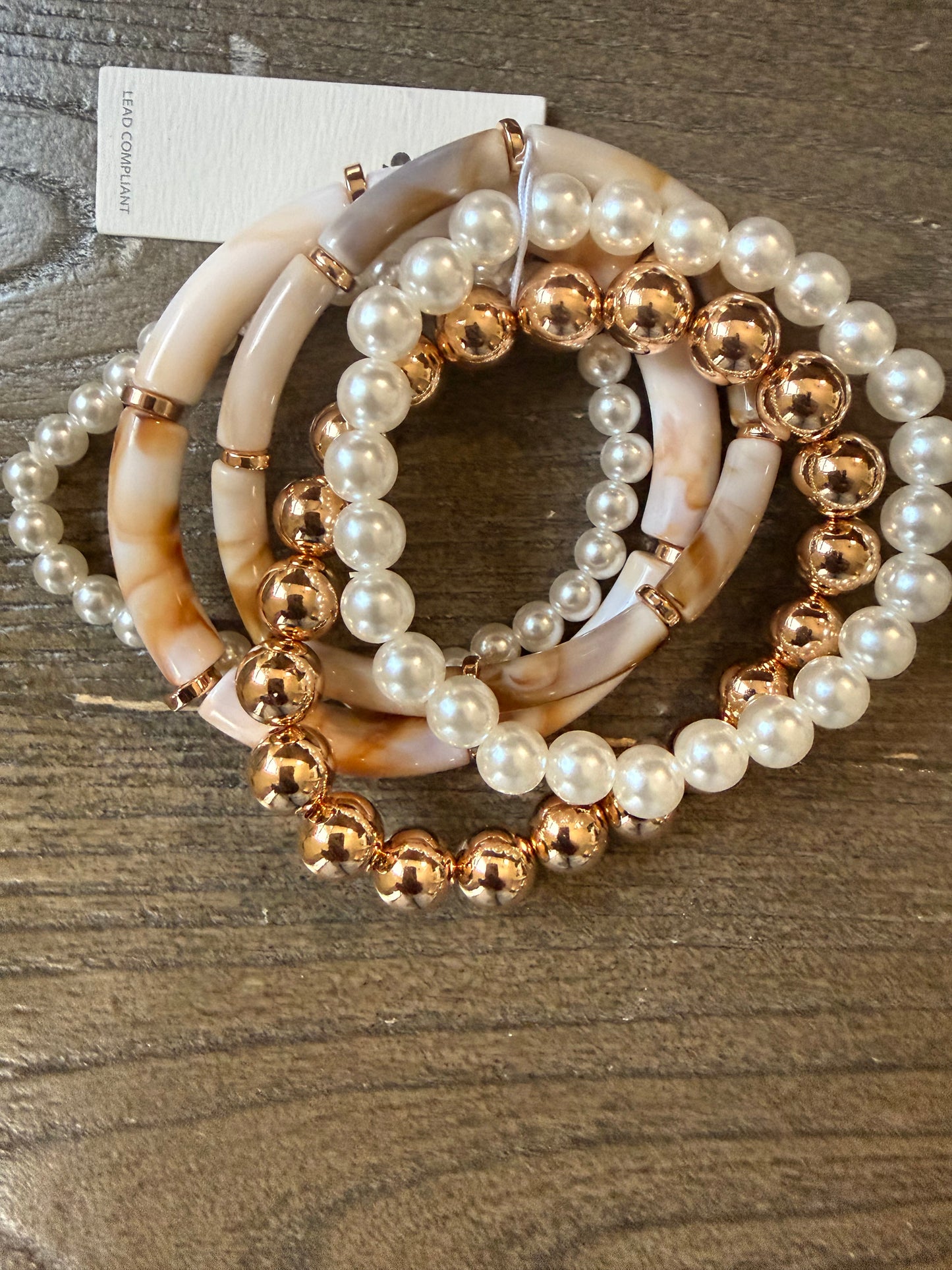 Stacked Bracelets Pear And Gold