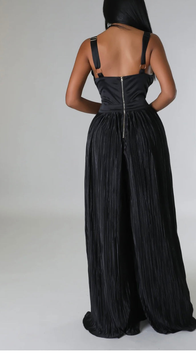 Pleated Wide Leg Jumpsuit