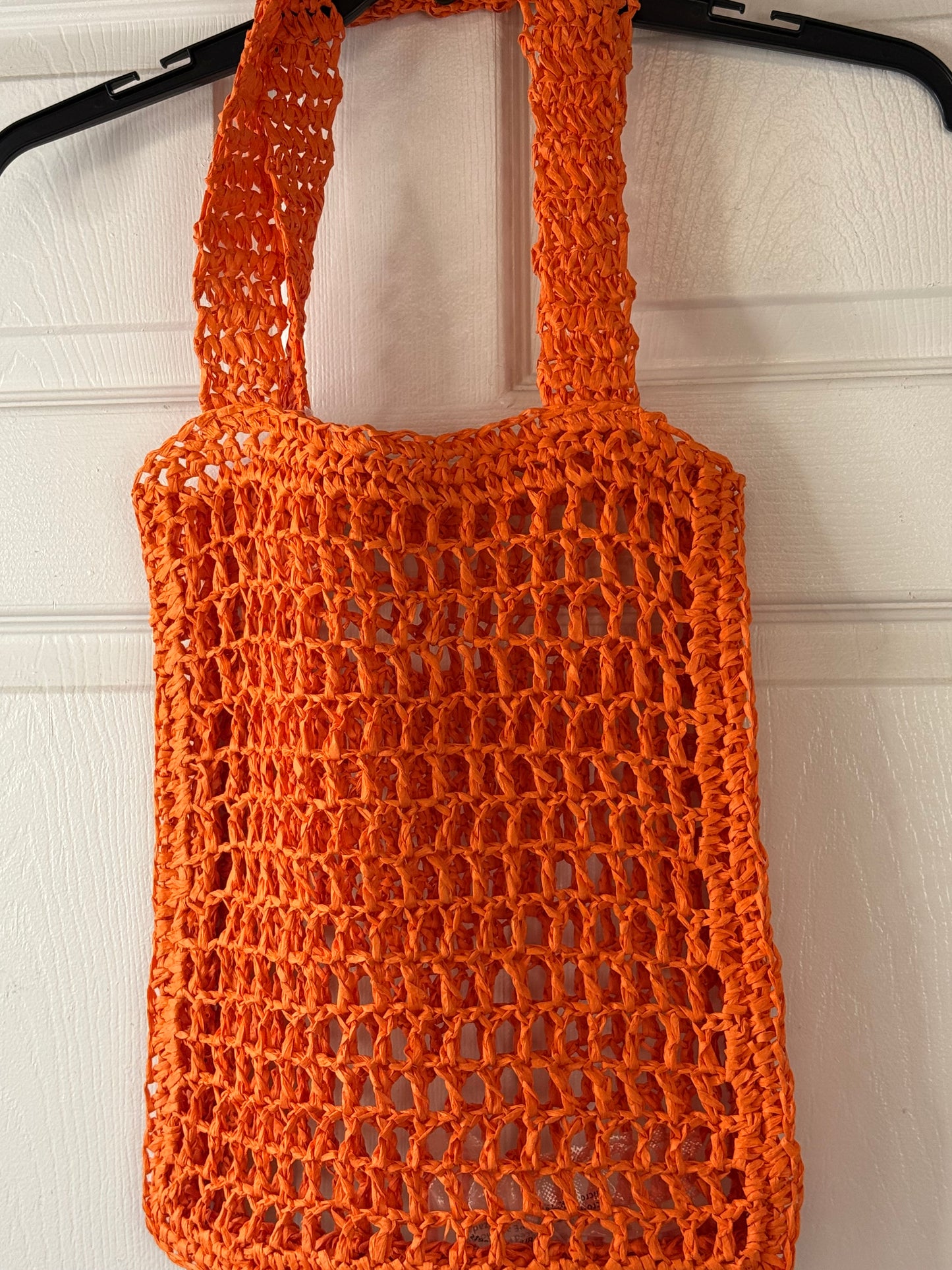 Orange Straw Handbag