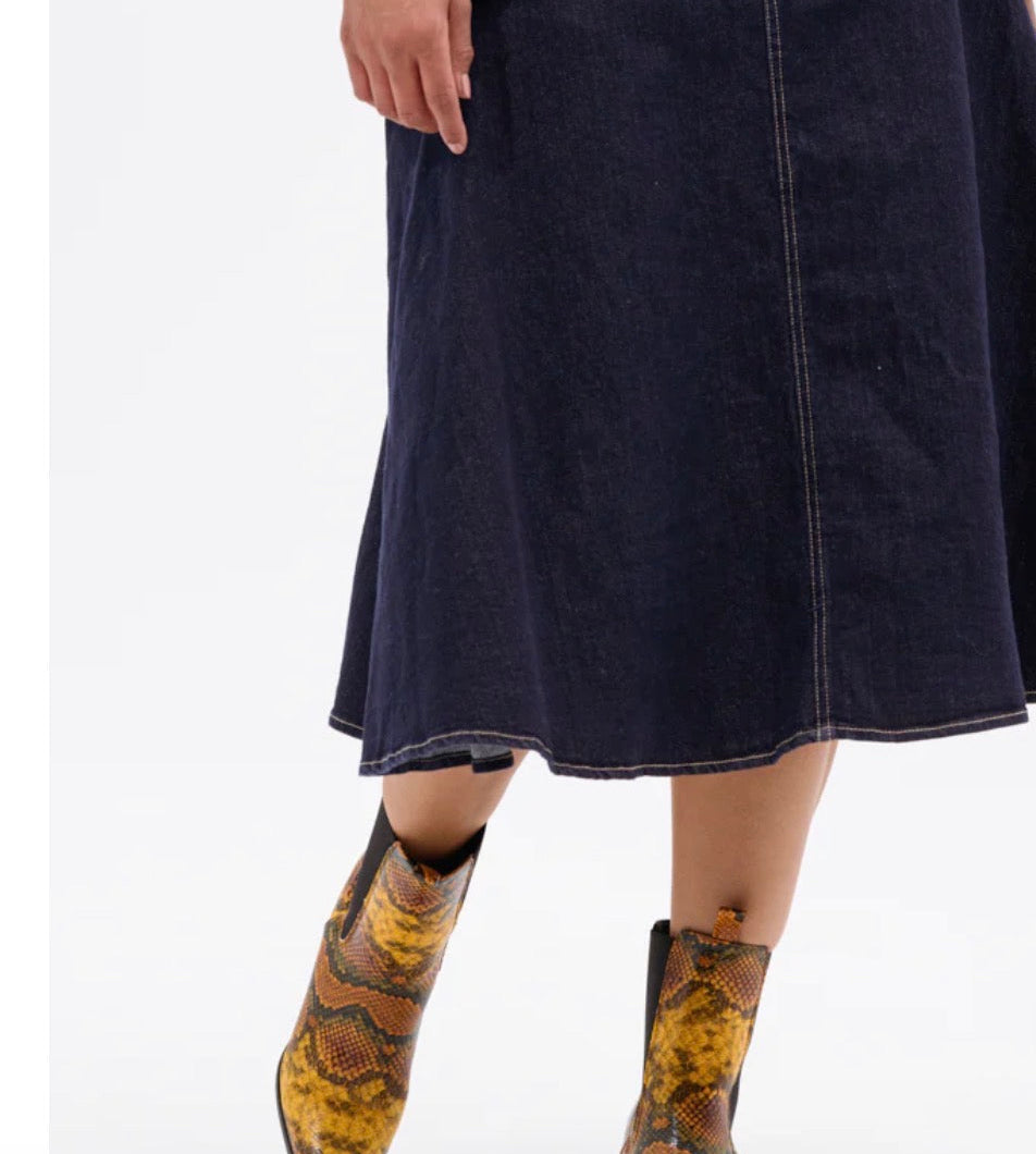 Denim Maxi Skirt A Short