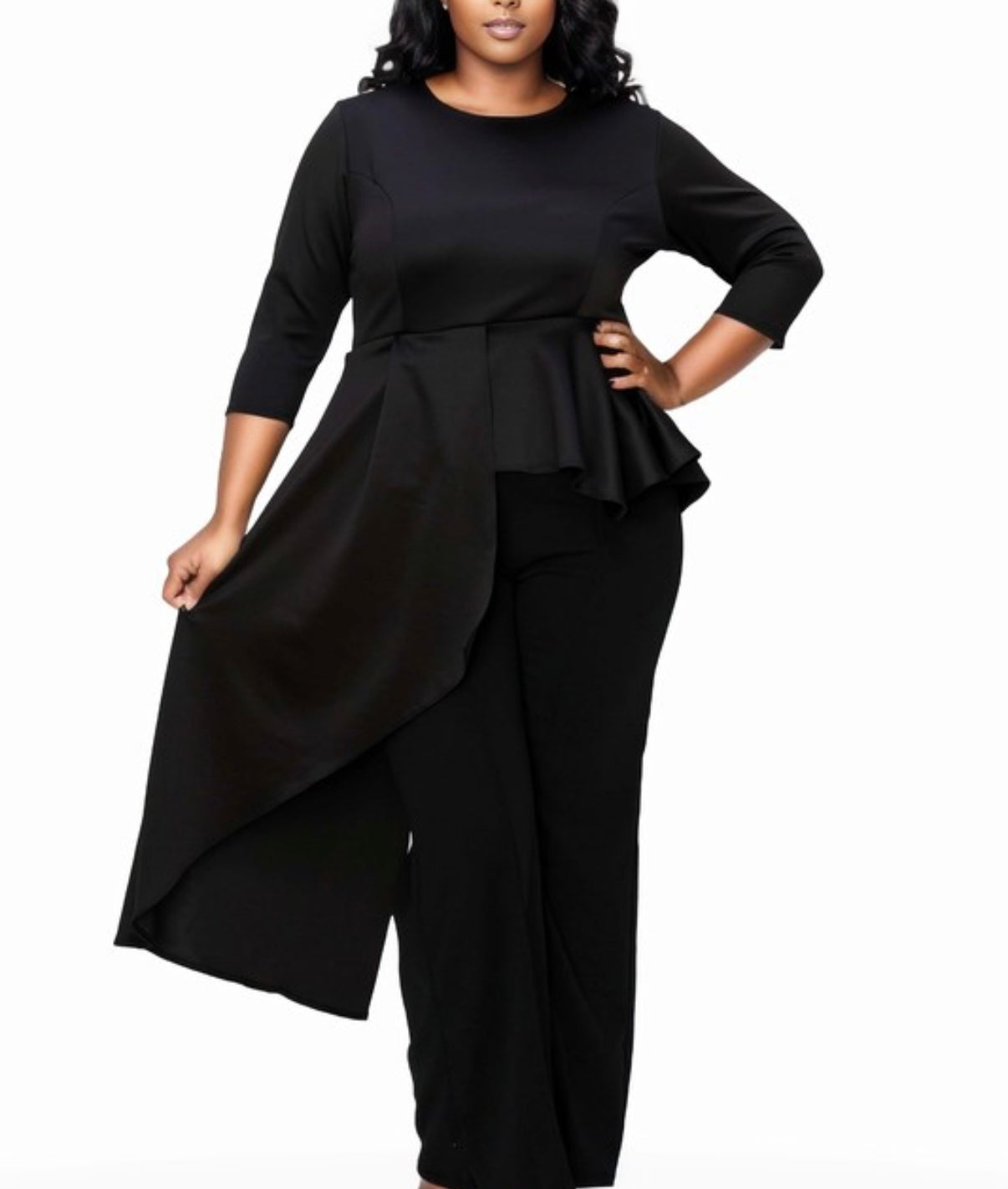 Peplum Top One Side Longer