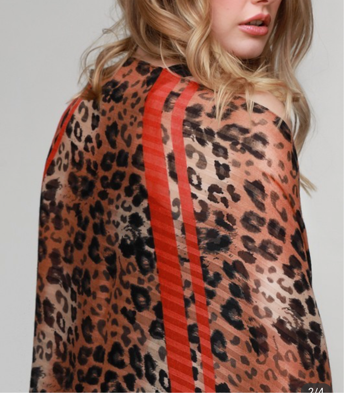 Douby Leopard Scarf Red