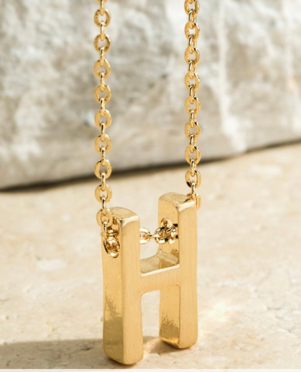 Initial Pendant Necklace Gold