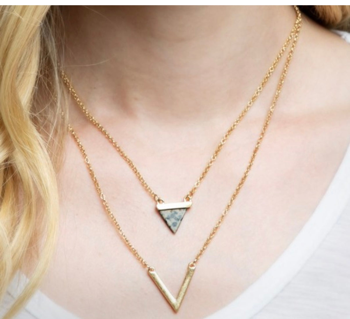 Natural Stone Charm Necklace