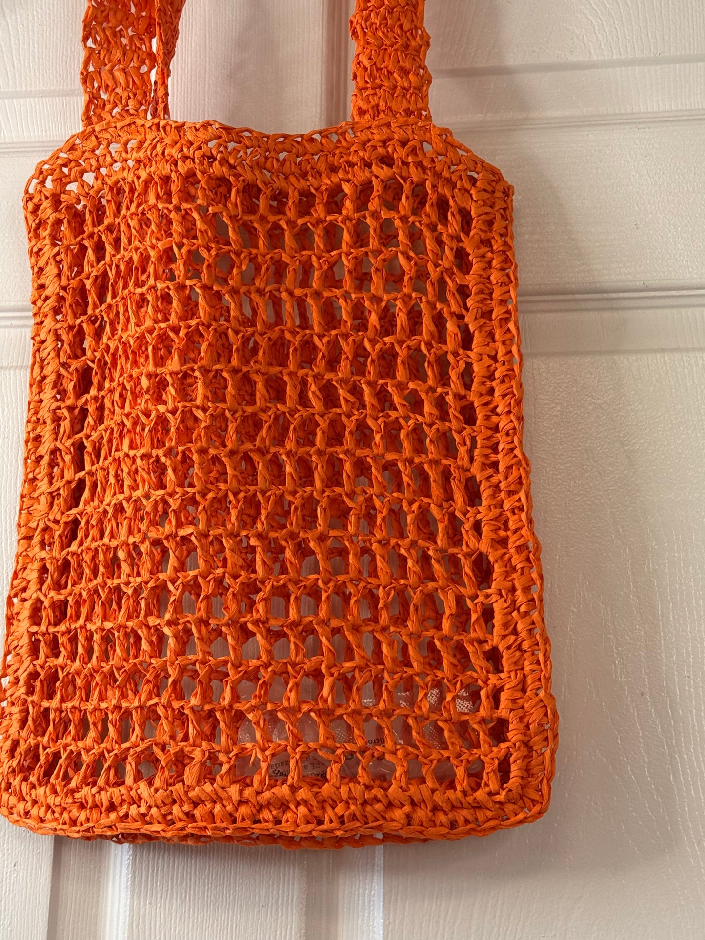 Orange Straw Handbag