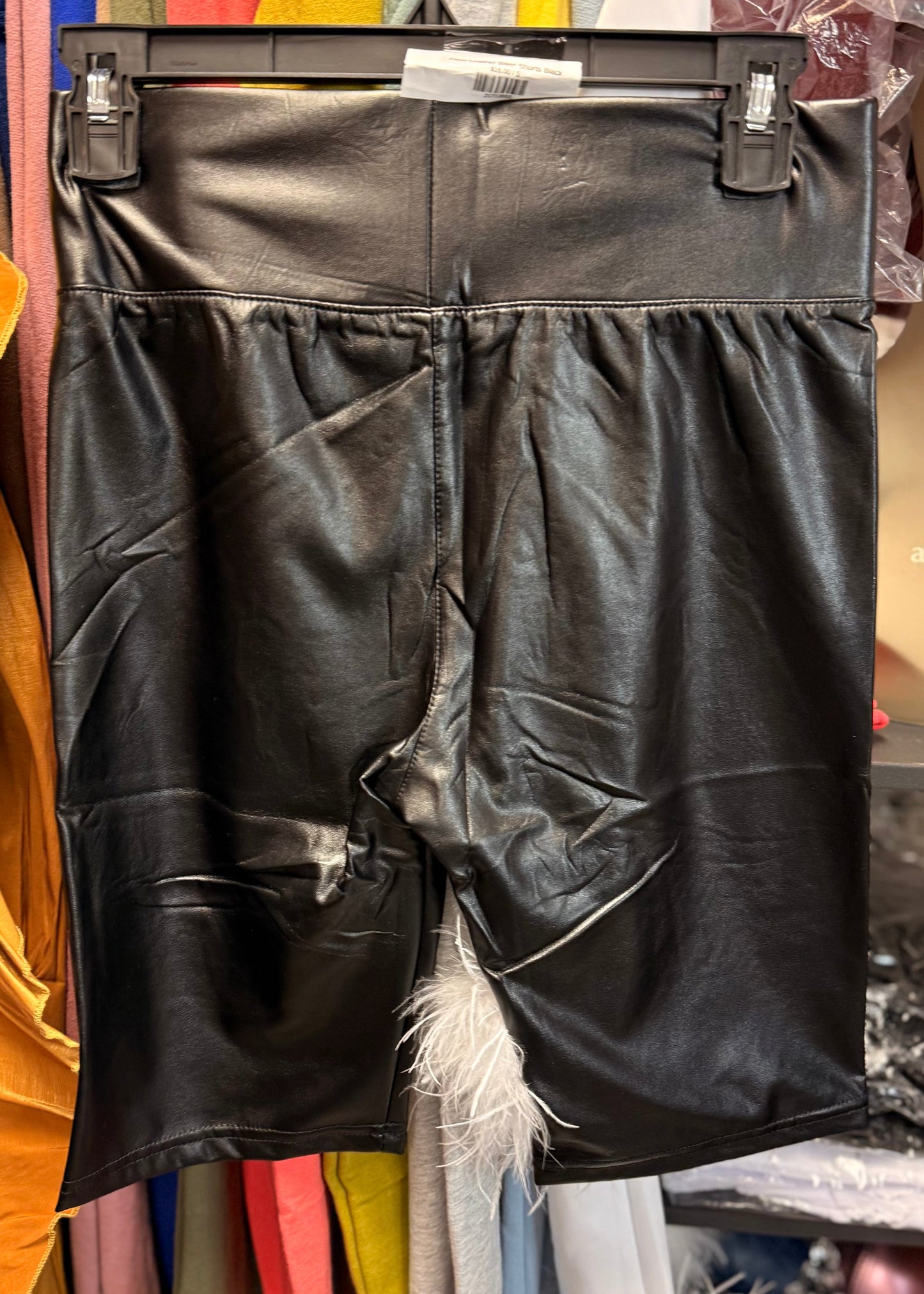Faux Leather Biker Shorts Black