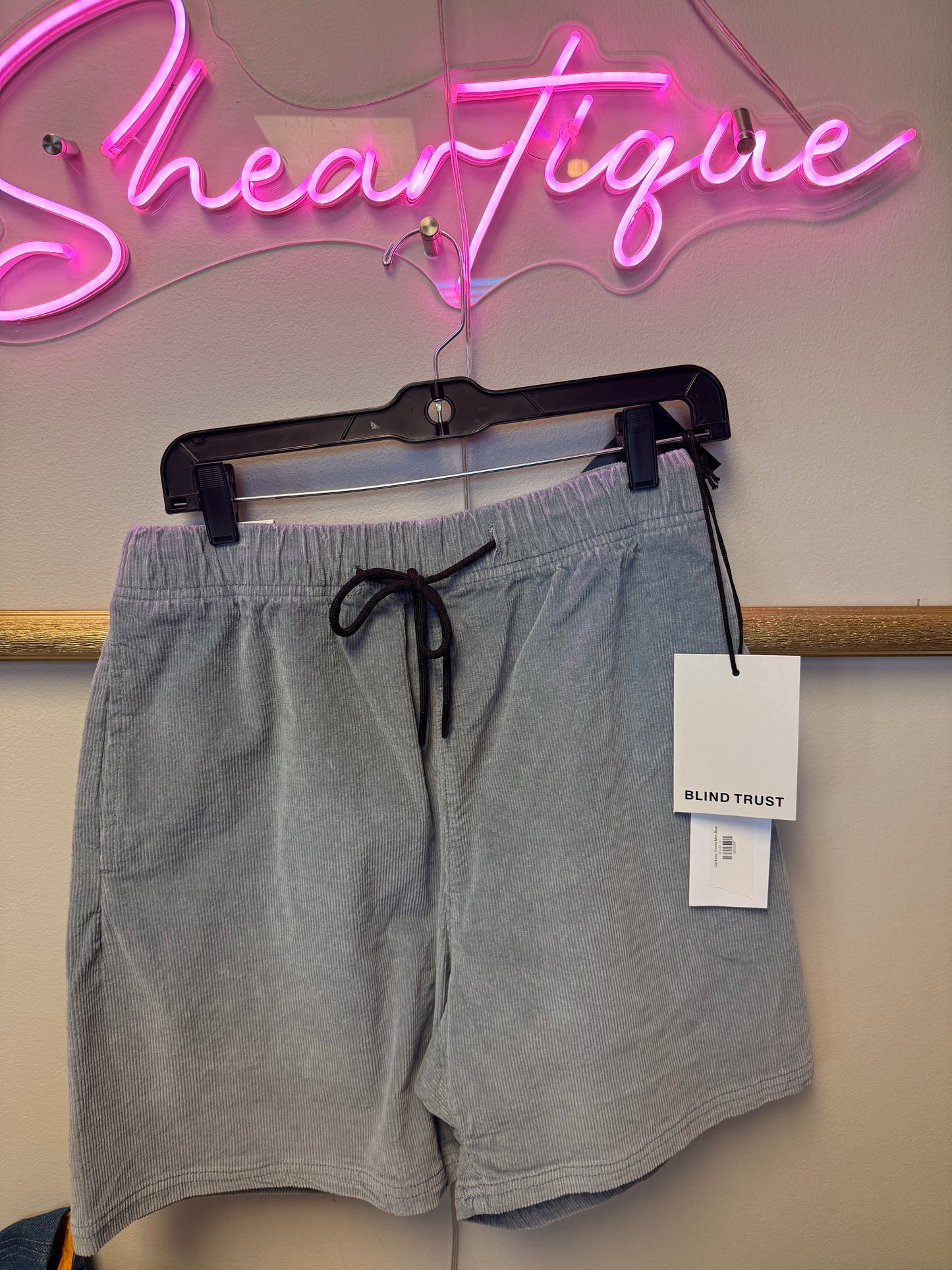 Carduroy Shorts Men Blue