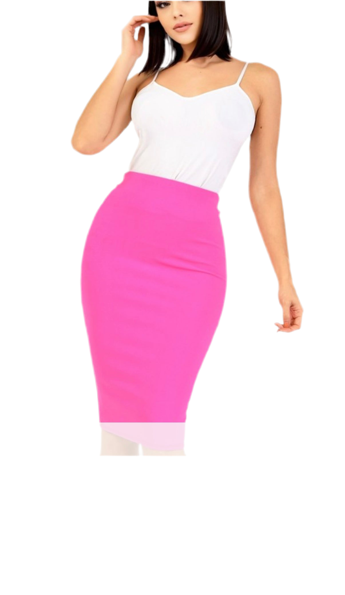 Solid Knee Length Pencil Skirt U Passion
