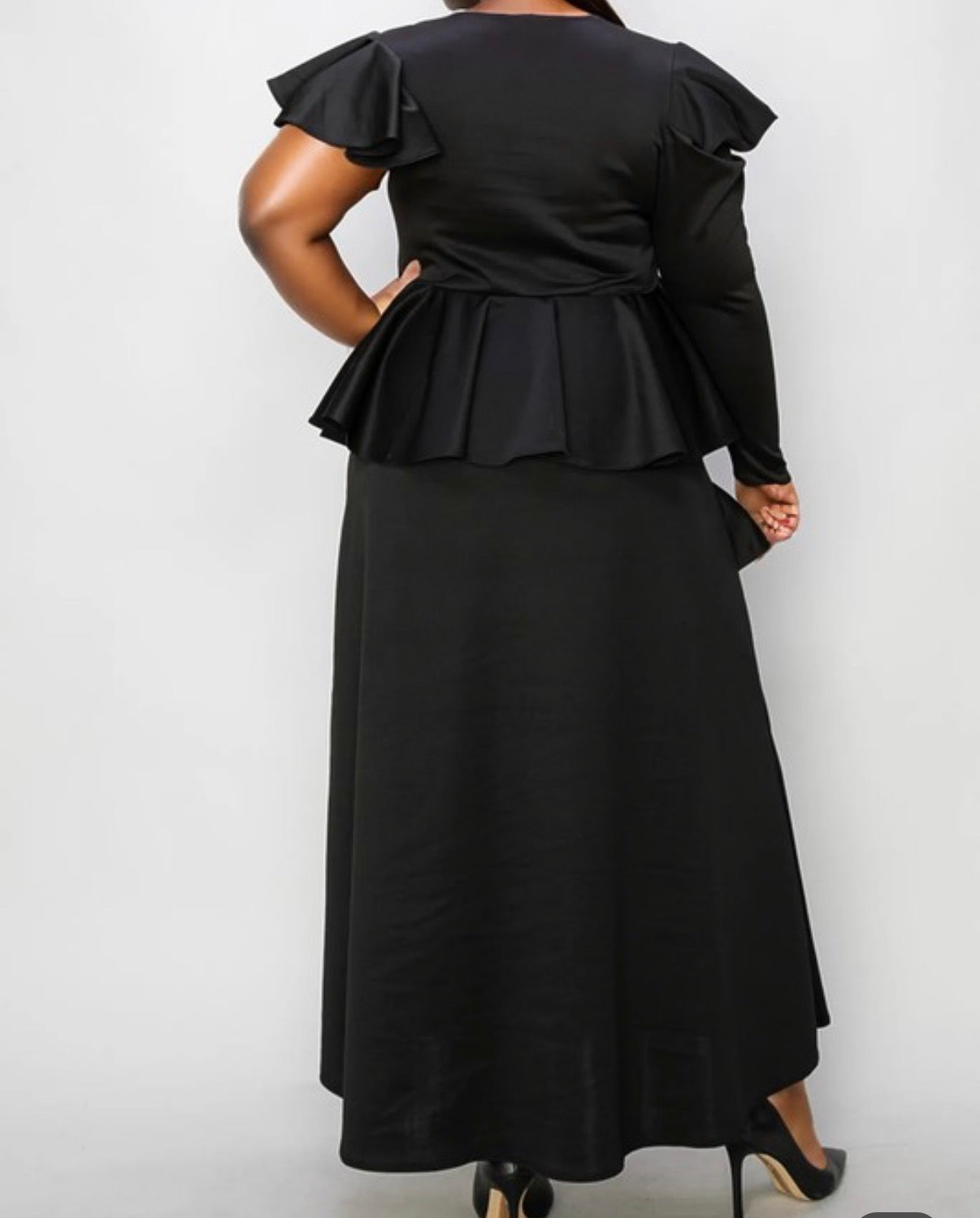 Vivienne Ruffled Maxi Dress Plus Burgandy