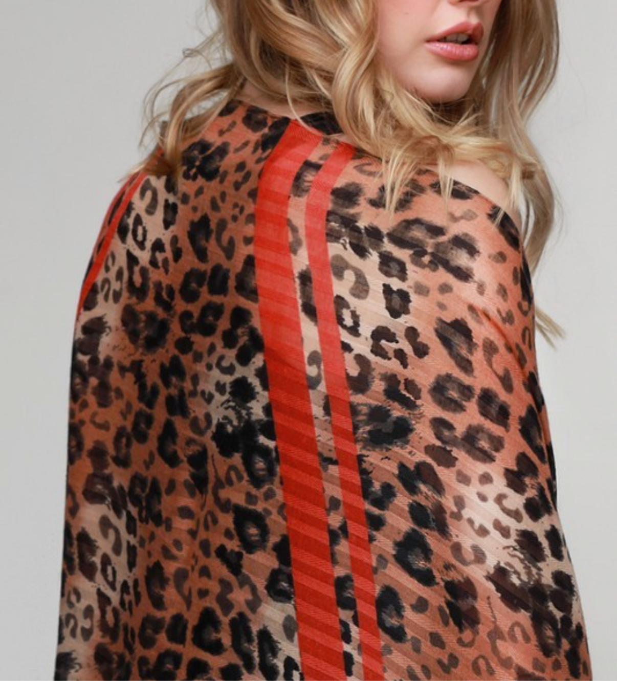 Douby Leopard Scarf Red