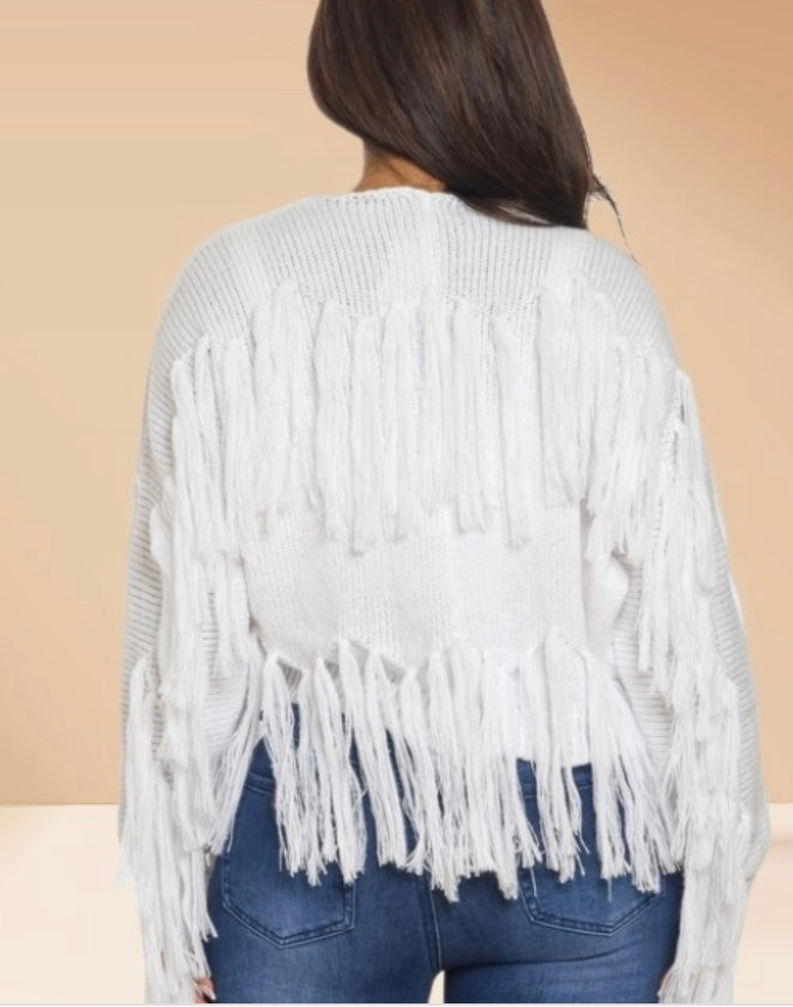 Open Sweater Cardigan Fringe Design