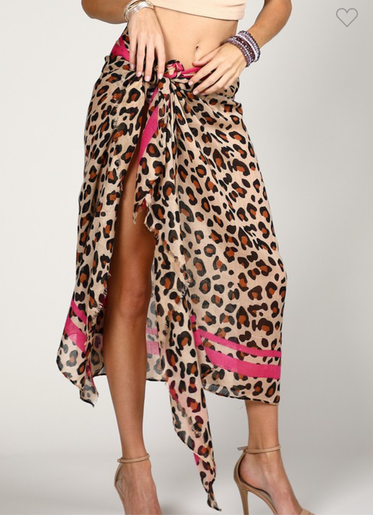Douby Leopard Scarf Red