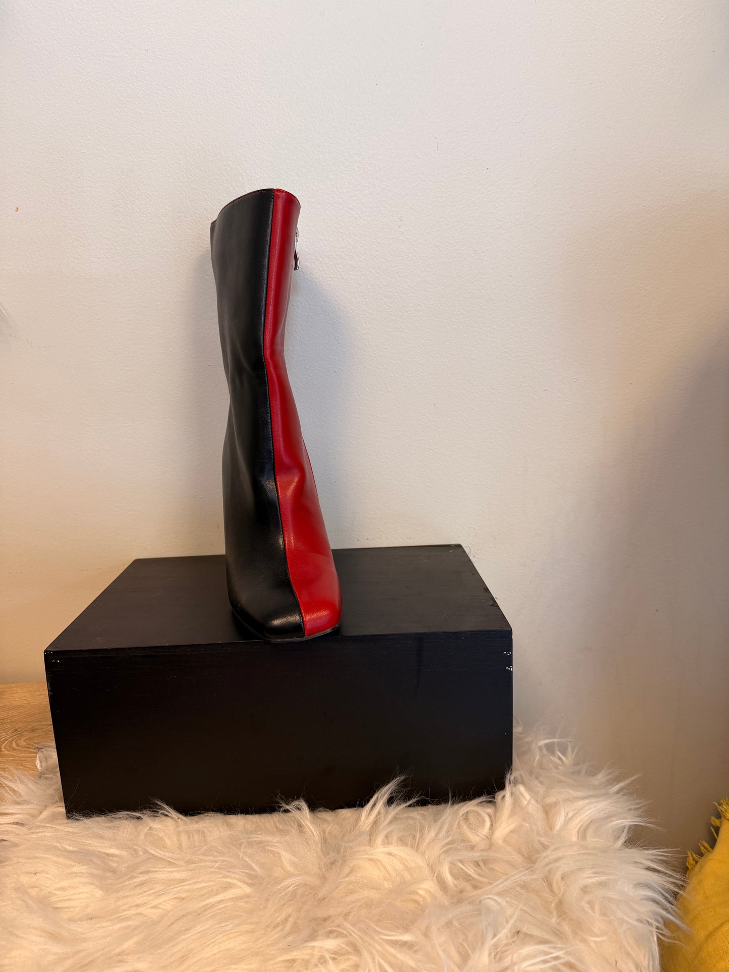 Black/Red Booties Sz7