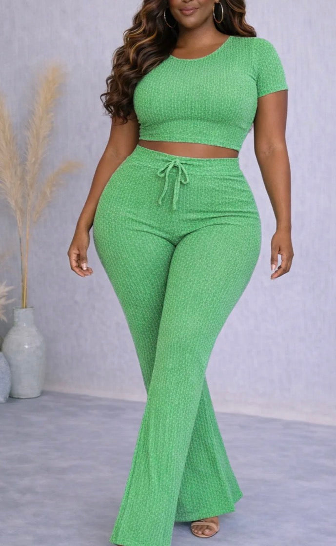 RIBBED TOP & PANTS SET