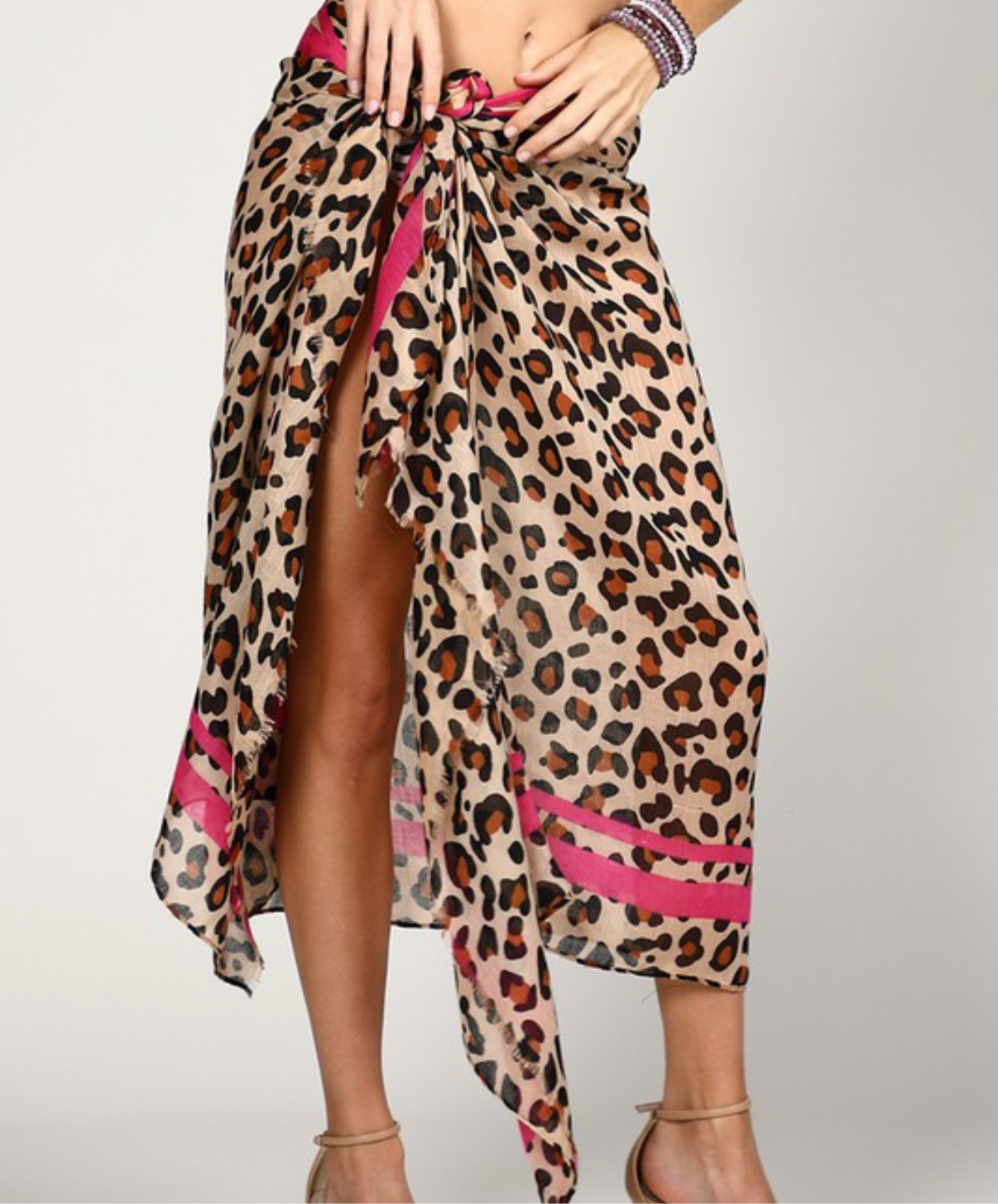 Douby Leopard Scarf Red