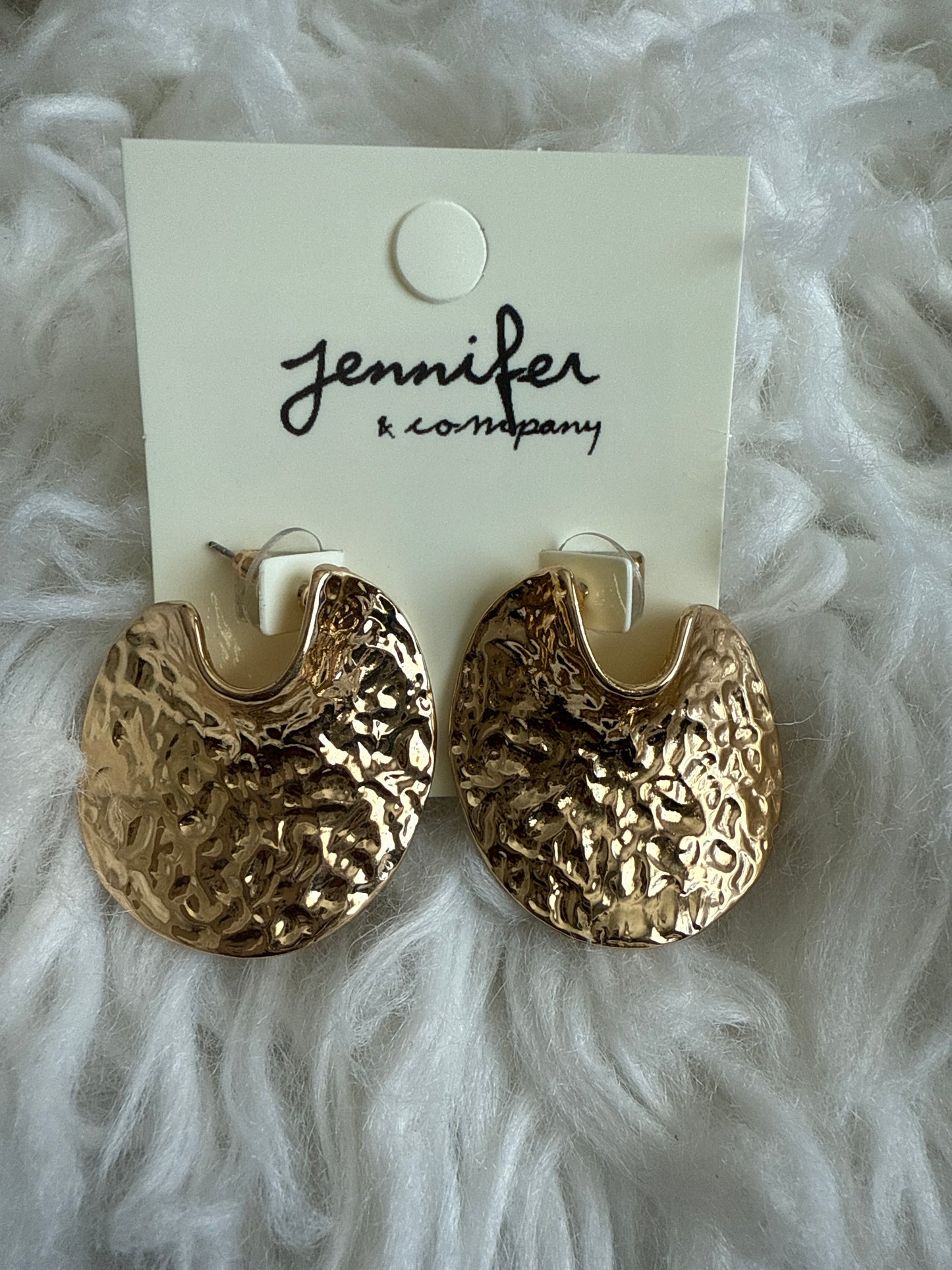 Texture Open Circle Earrings