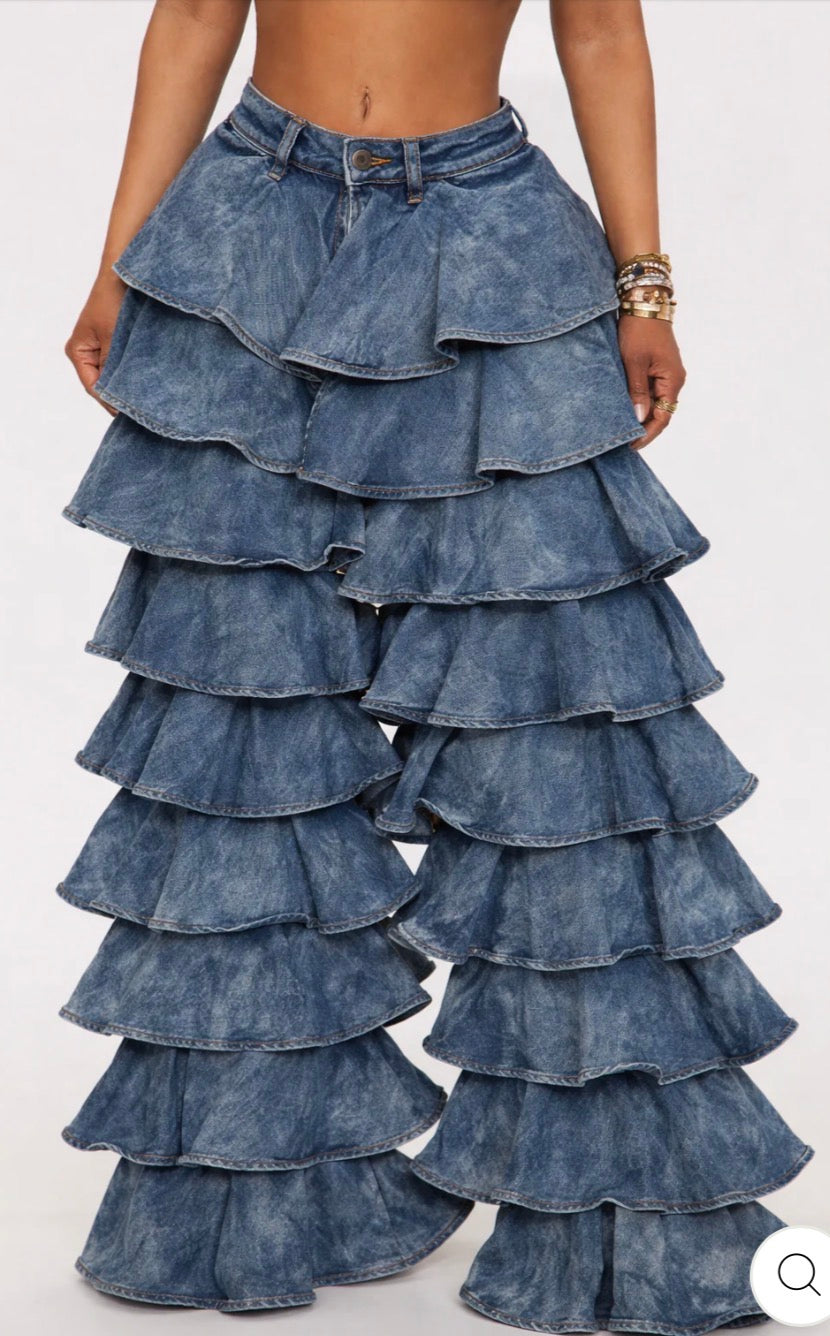 SUPER LAYERED DENIM PANTS