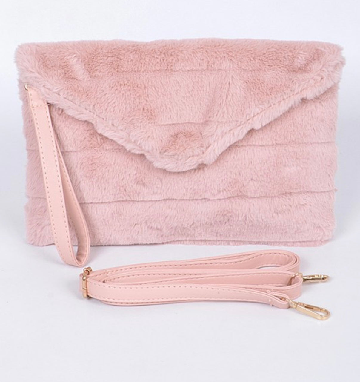 Envelope Faux Fur Clutc