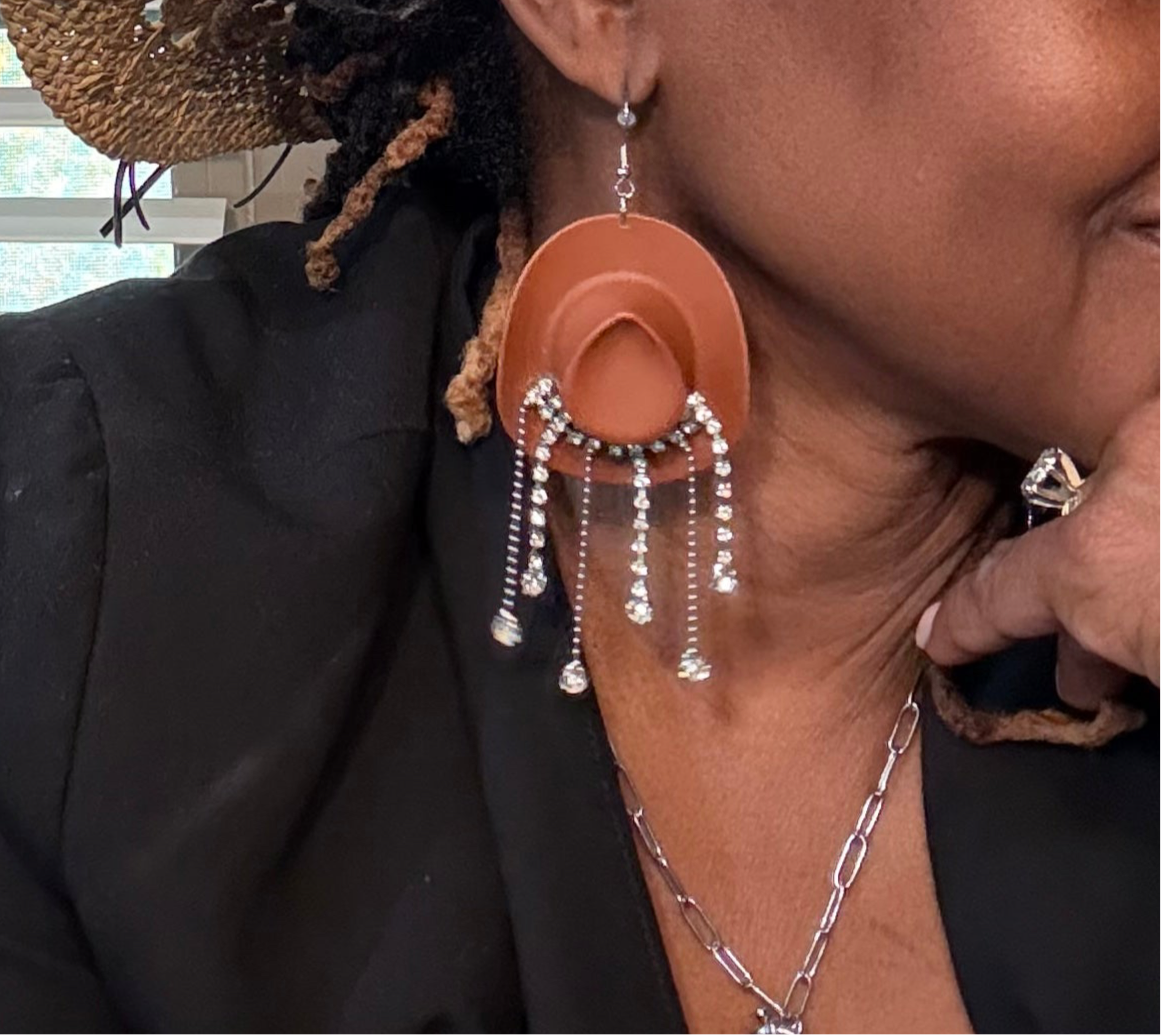 Cowboy Hat Earrings Pink