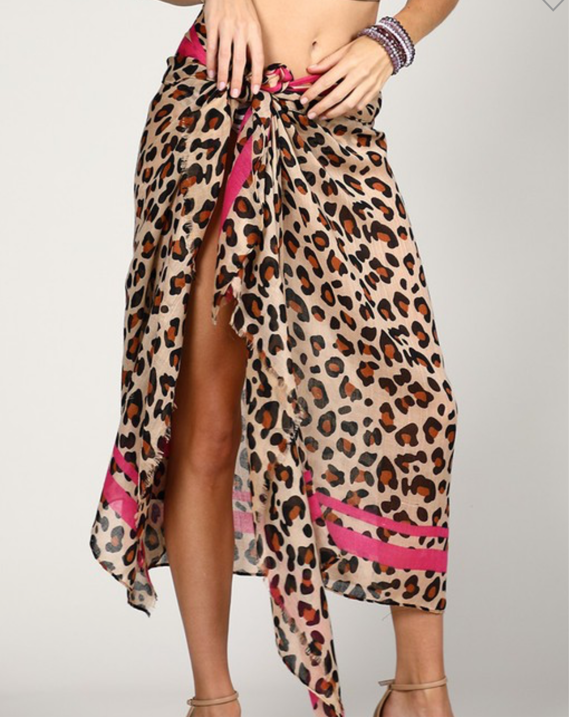 Douby Leopard Scarf Red