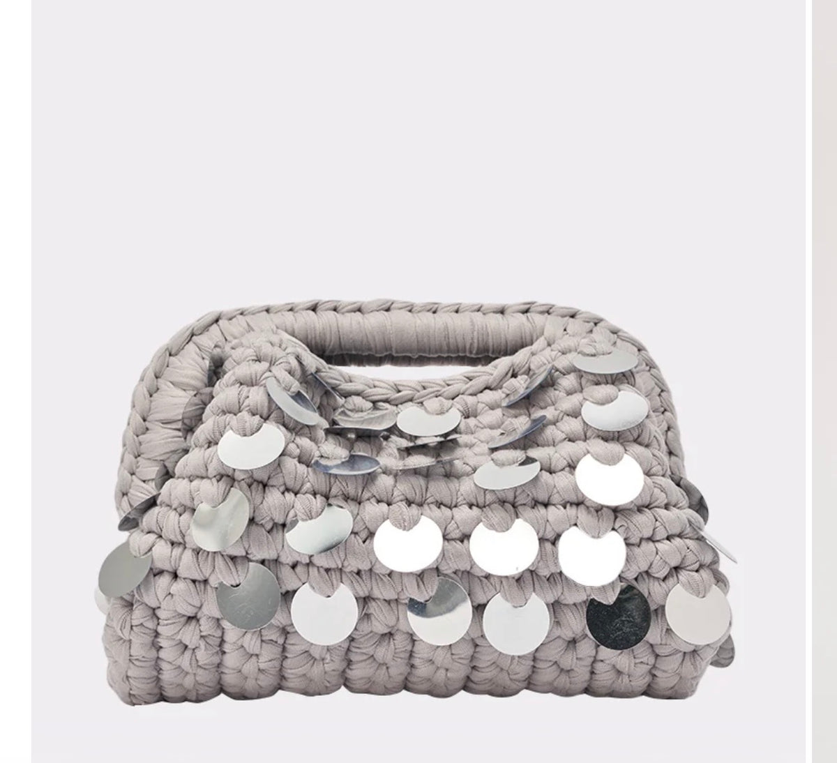 Gray Crochet Purse A 30