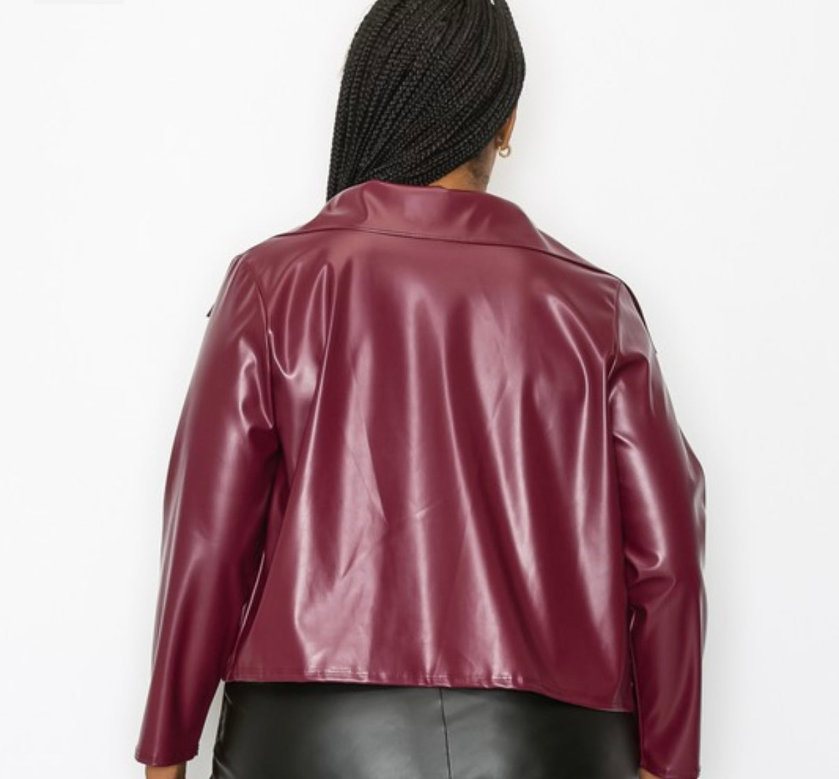 Faux Leather Crop Jacket