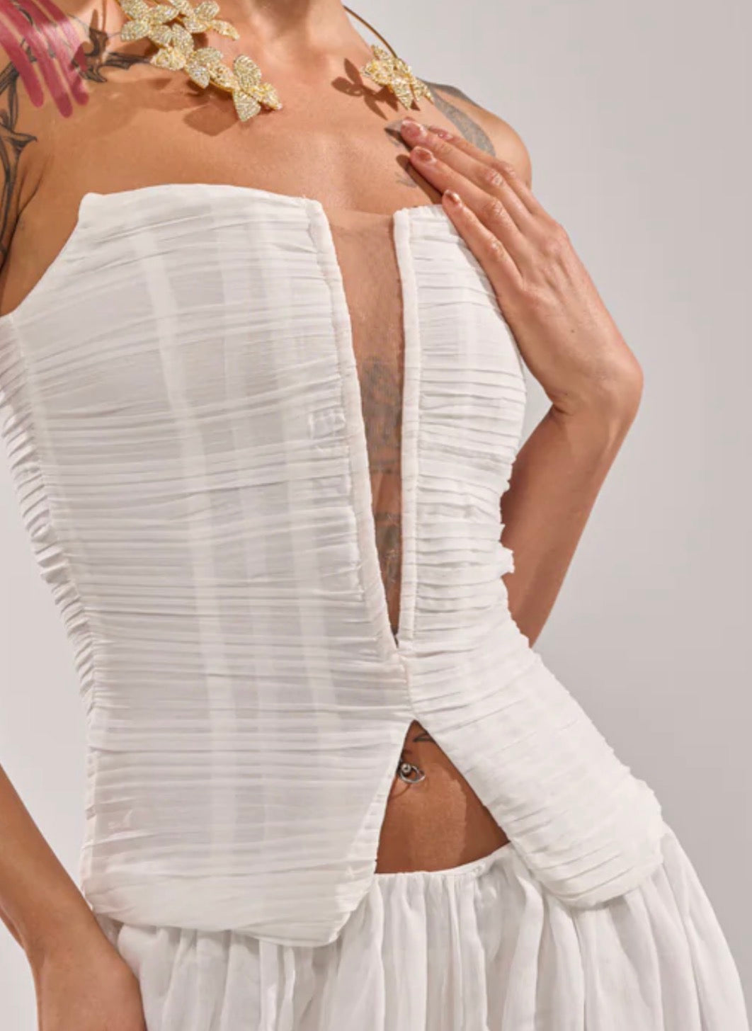 White Corset With Nude View A