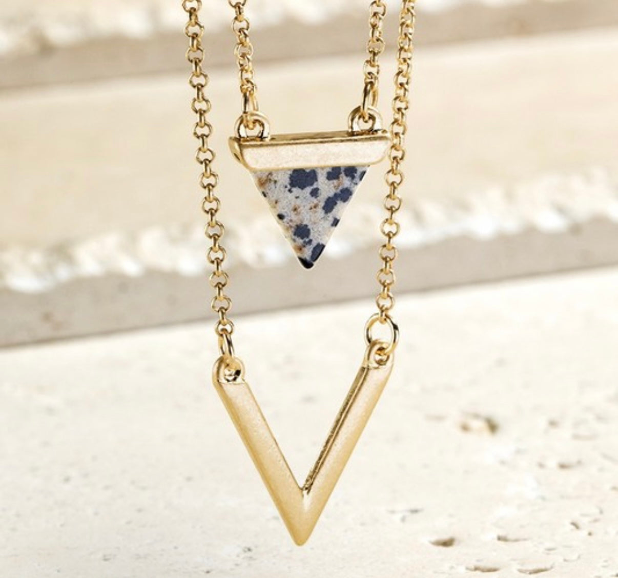 Natural Stone Charm Necklace