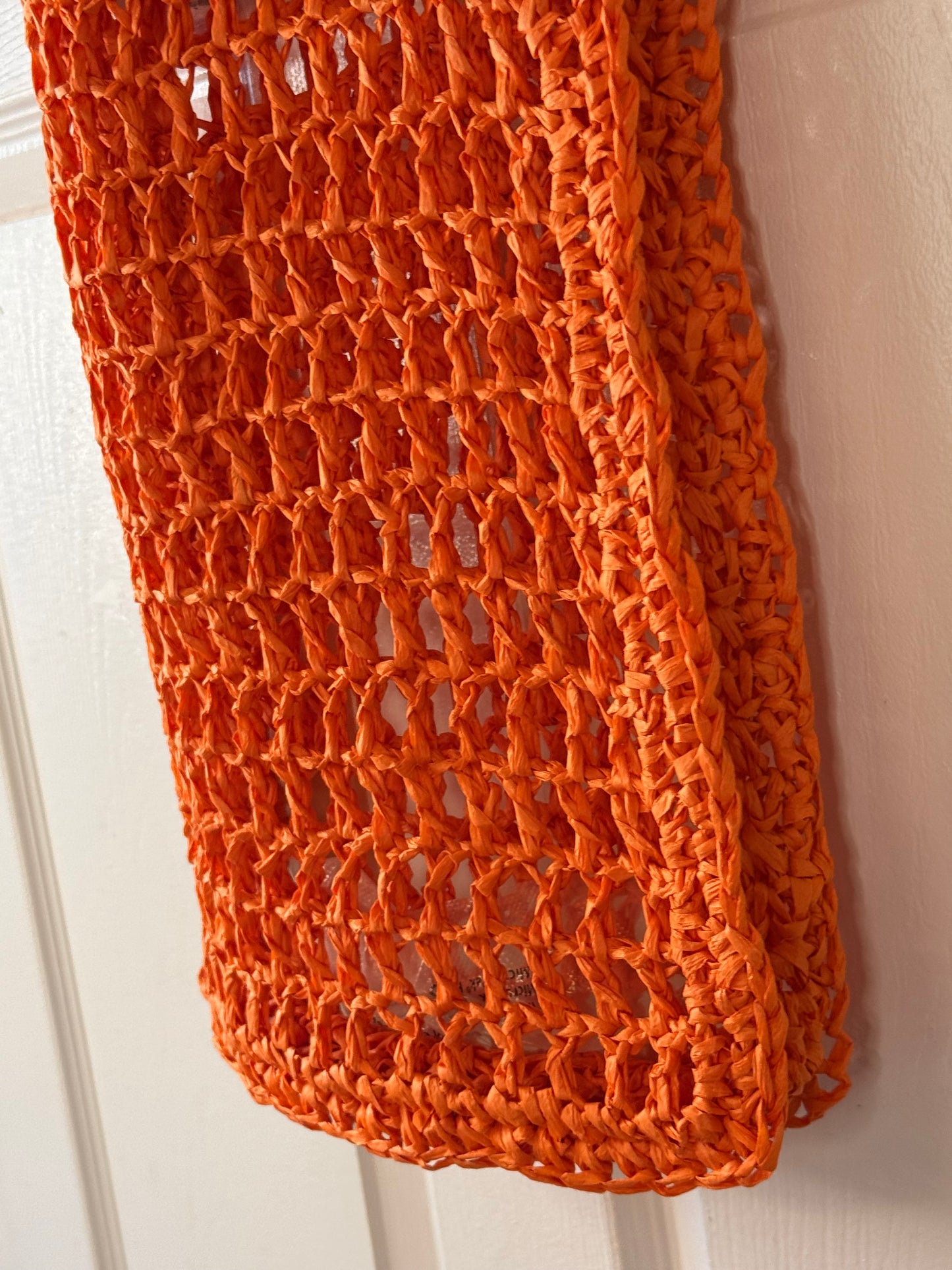 Orange Straw Handbag