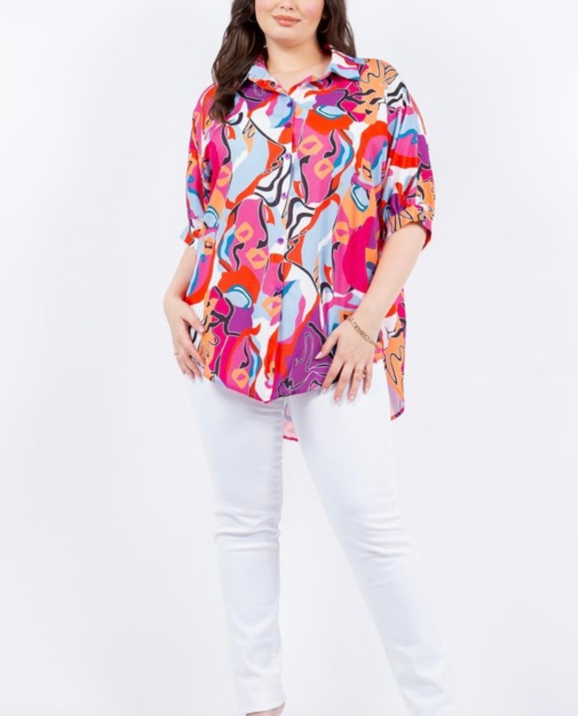 Plus Size Graphic Print Fashion Shirt