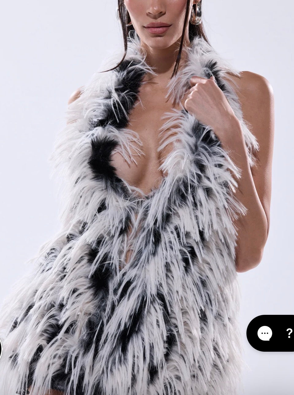Fur Top Black/White