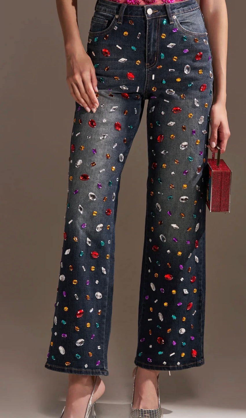 Rhinestone Denim Jeans