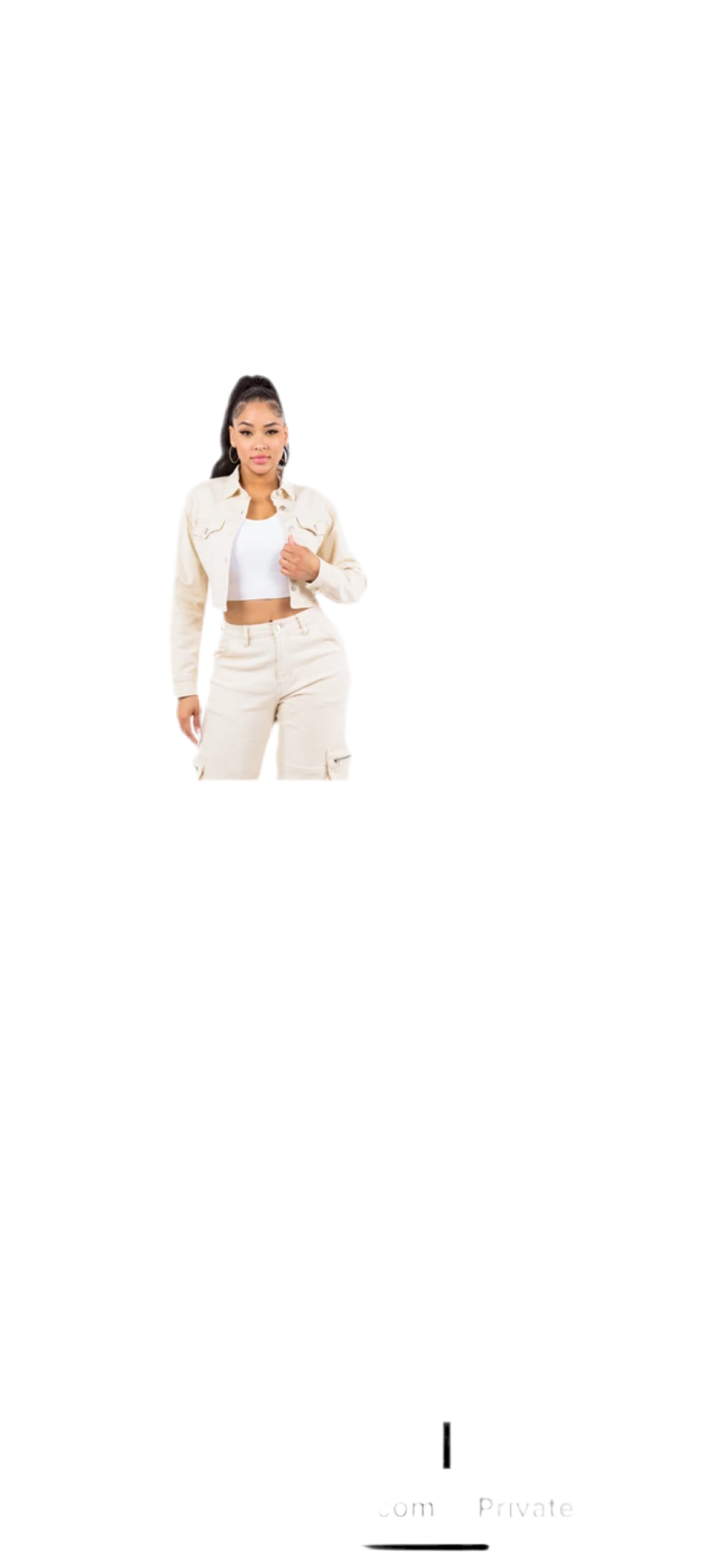 LACED BACK CROPPED JACKETS Ivory Denim