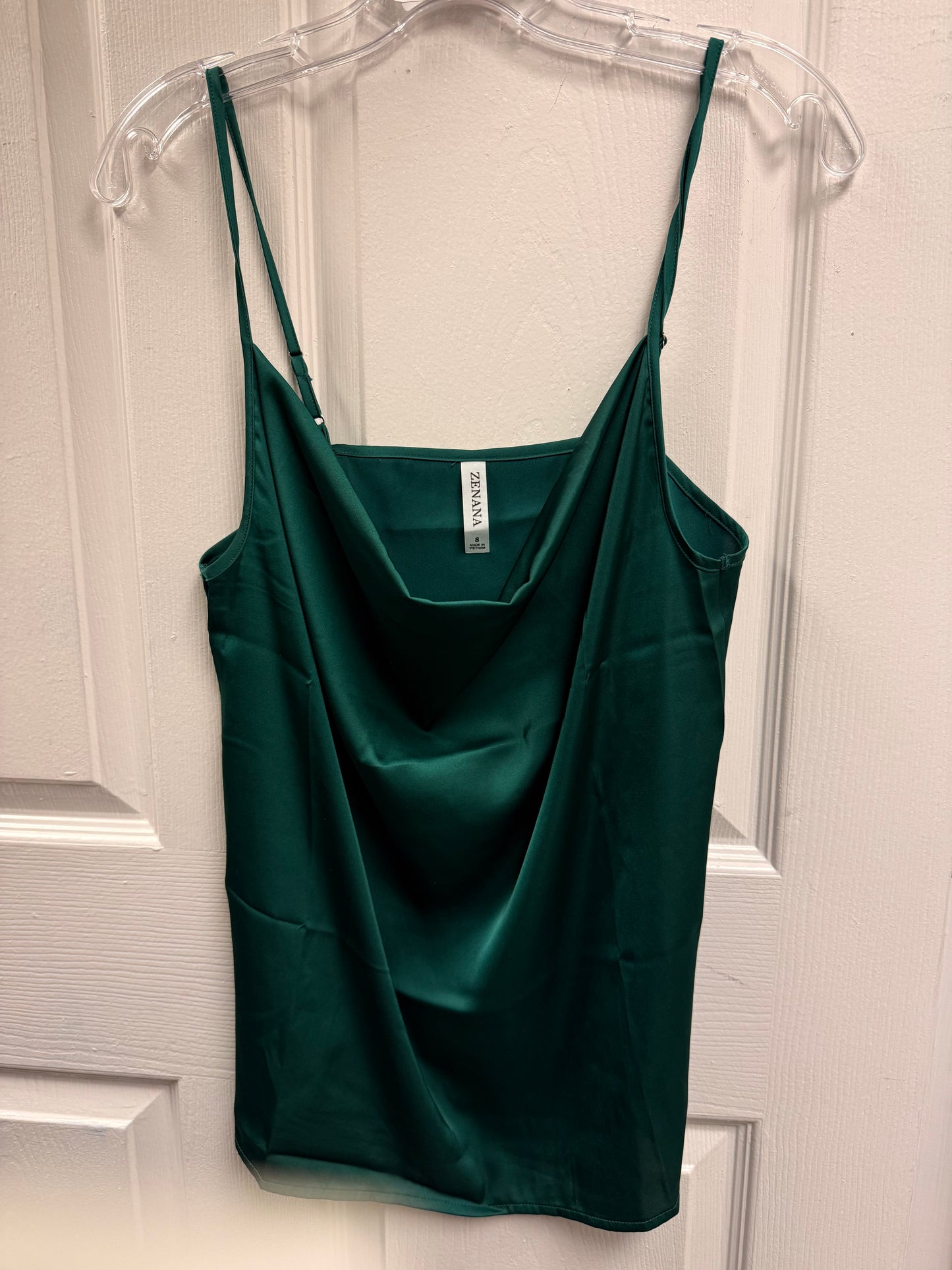 SATIN CHARMEUSE V-NECK CAMI TOP Olive