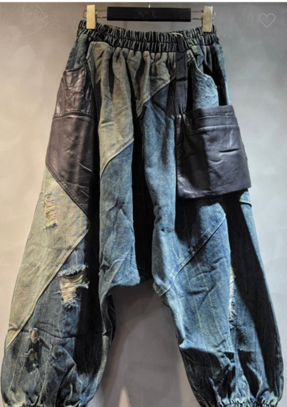 Denim Patchwork Baggy Pants