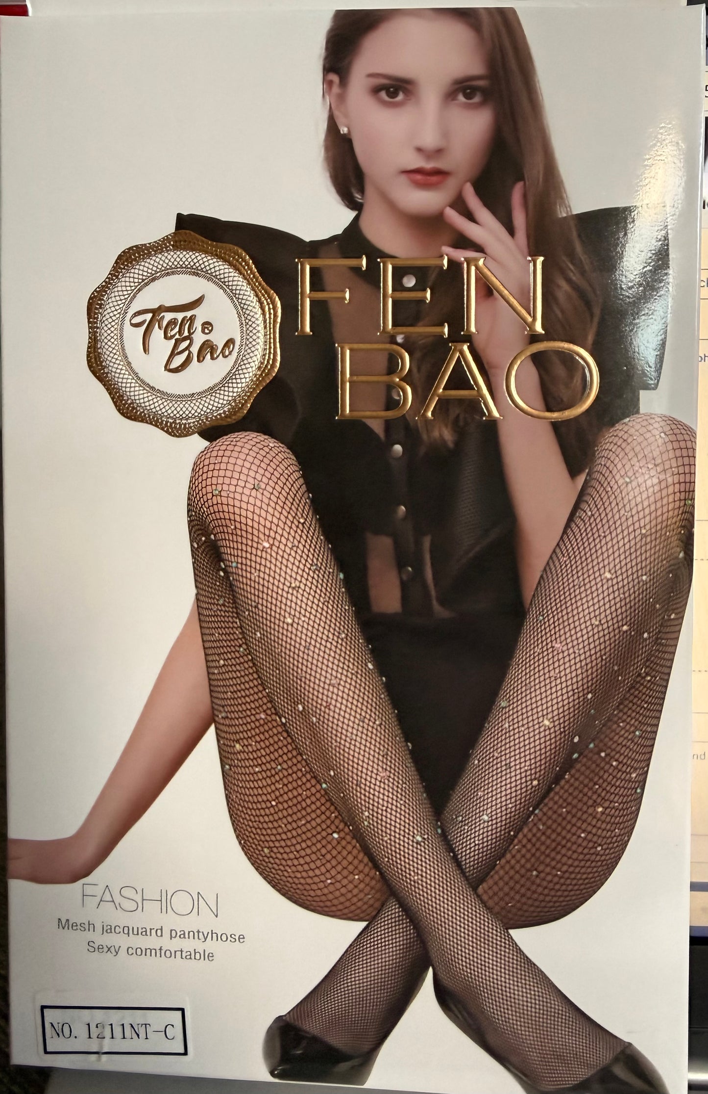 Black Fish Net Stockings FB Bling 1211