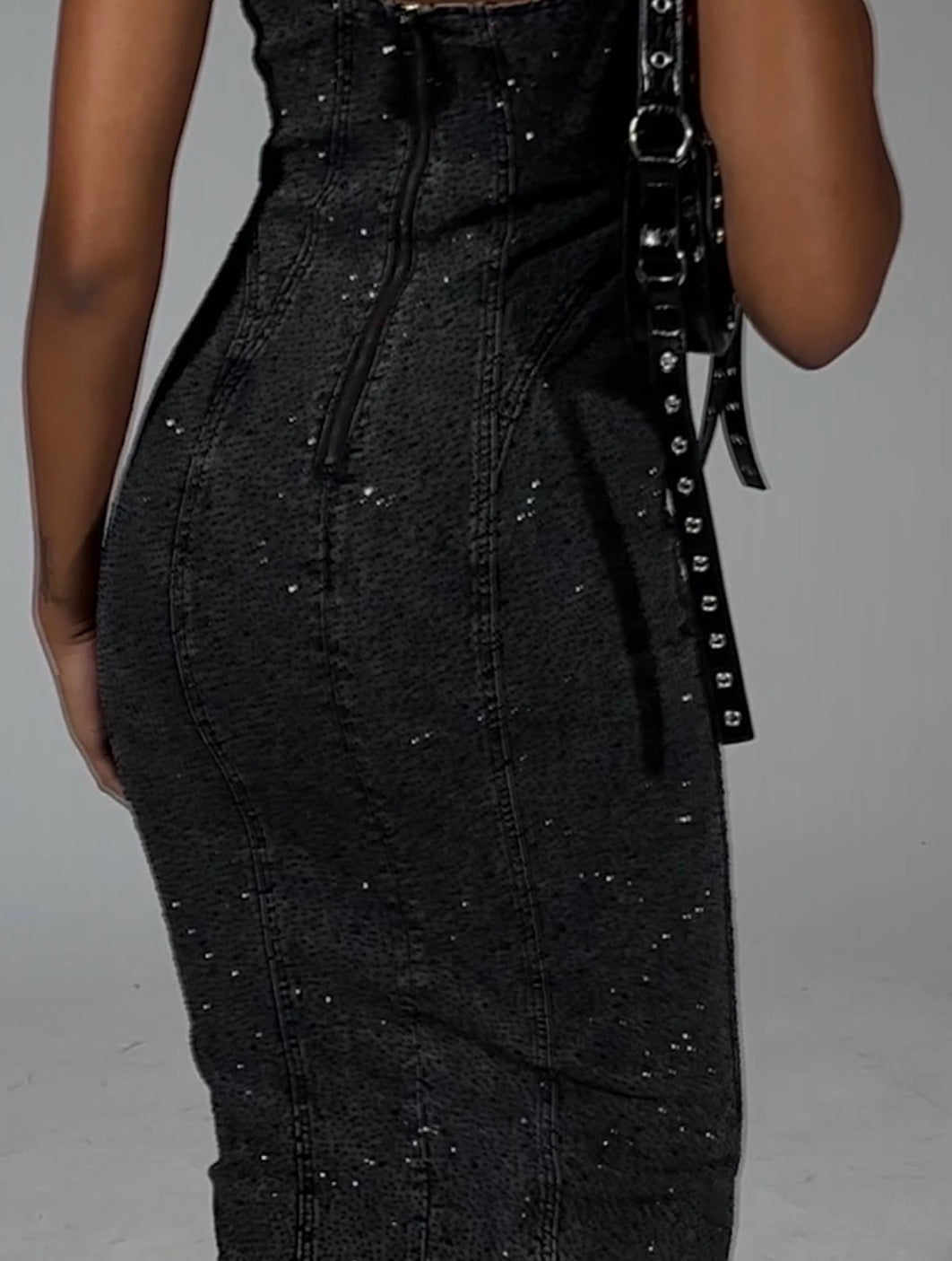 Denim Rhinestone Dress A