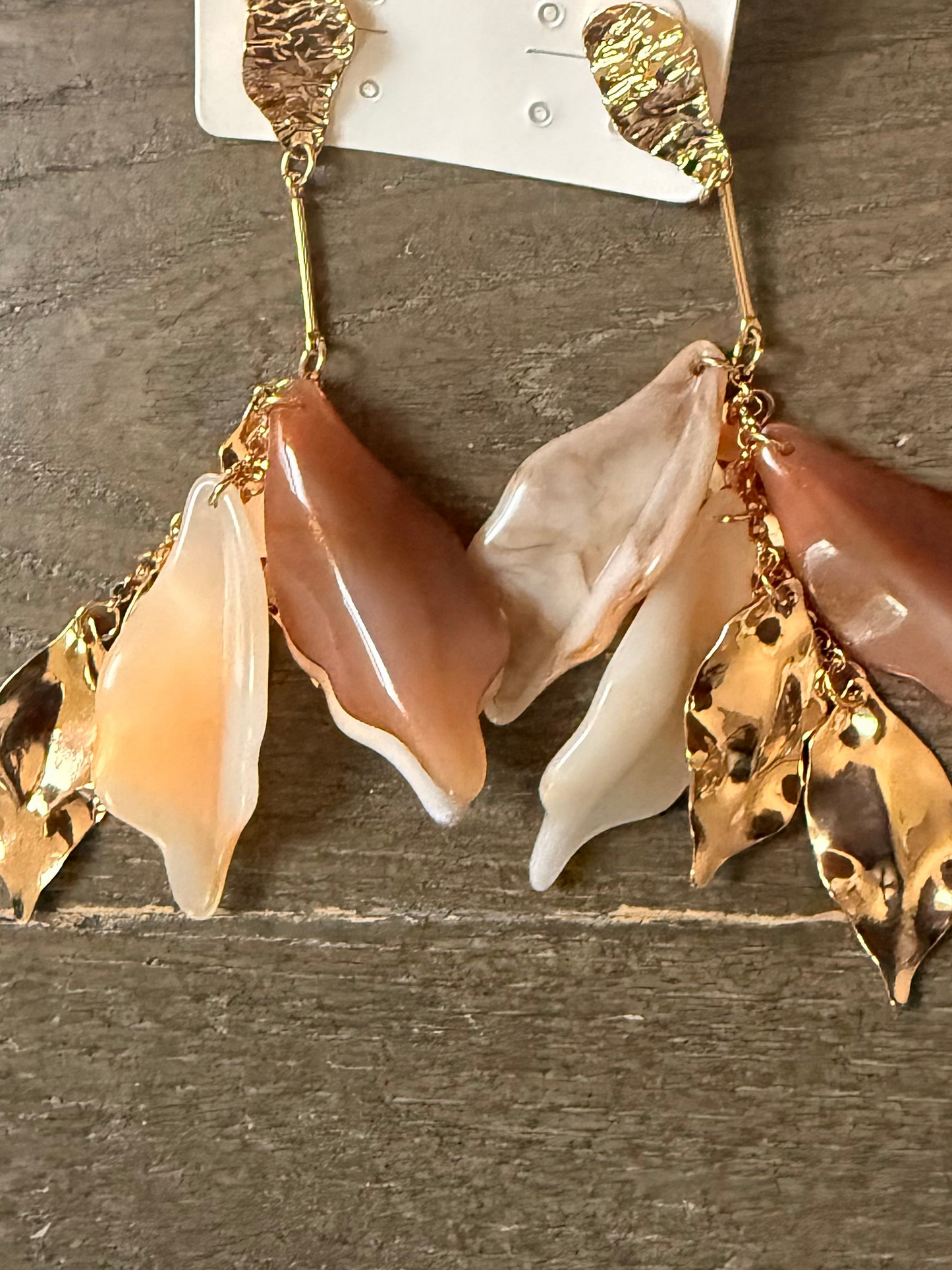 Long Gold Dangle Leaf