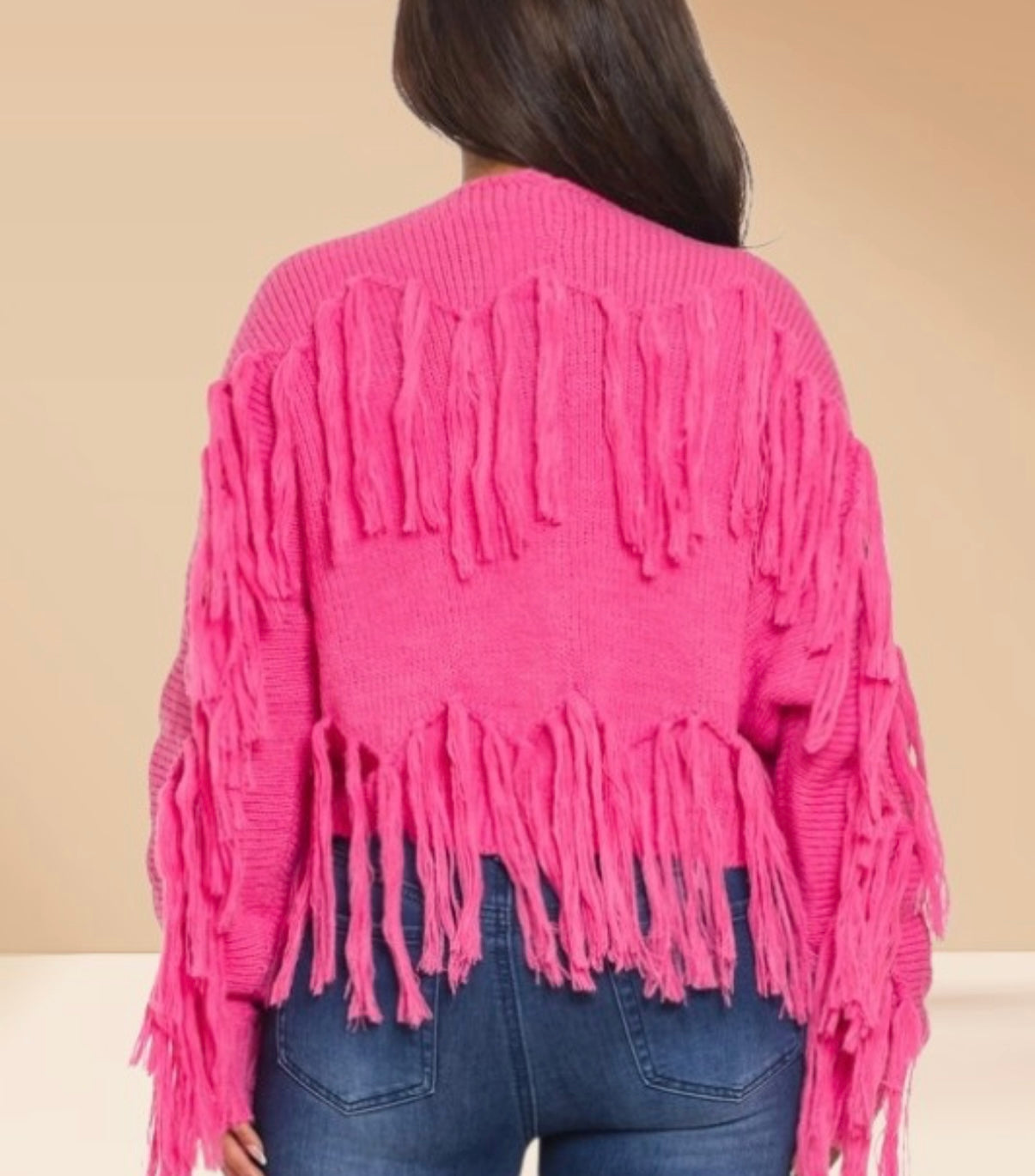 Open Sweater Cardigan Fringe Design
