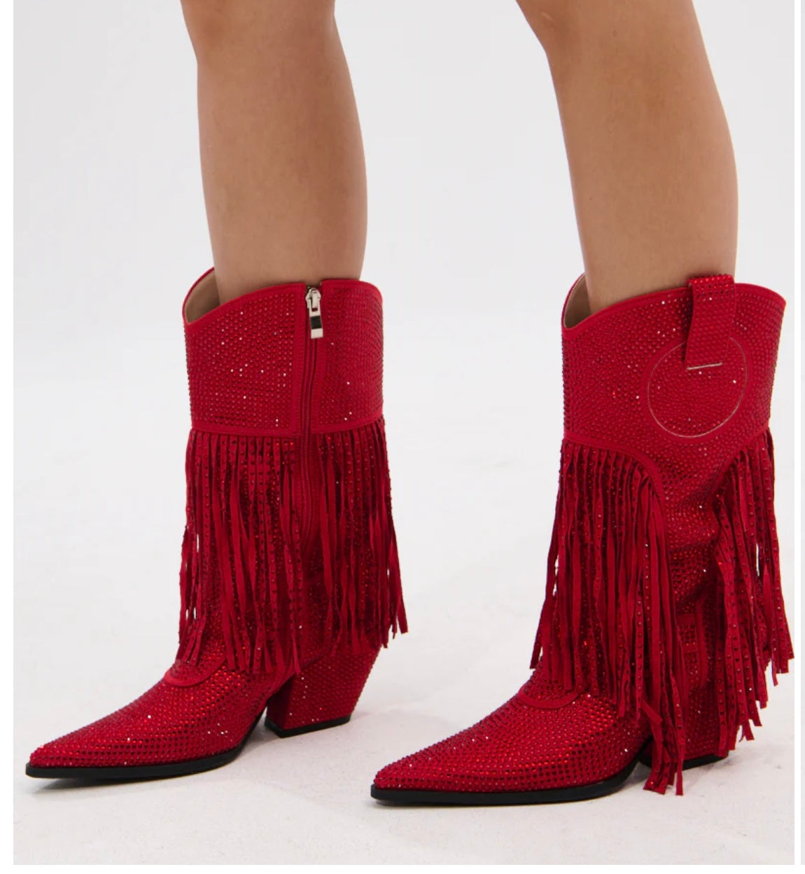 Red Bling Tassel CowboyBoot 2