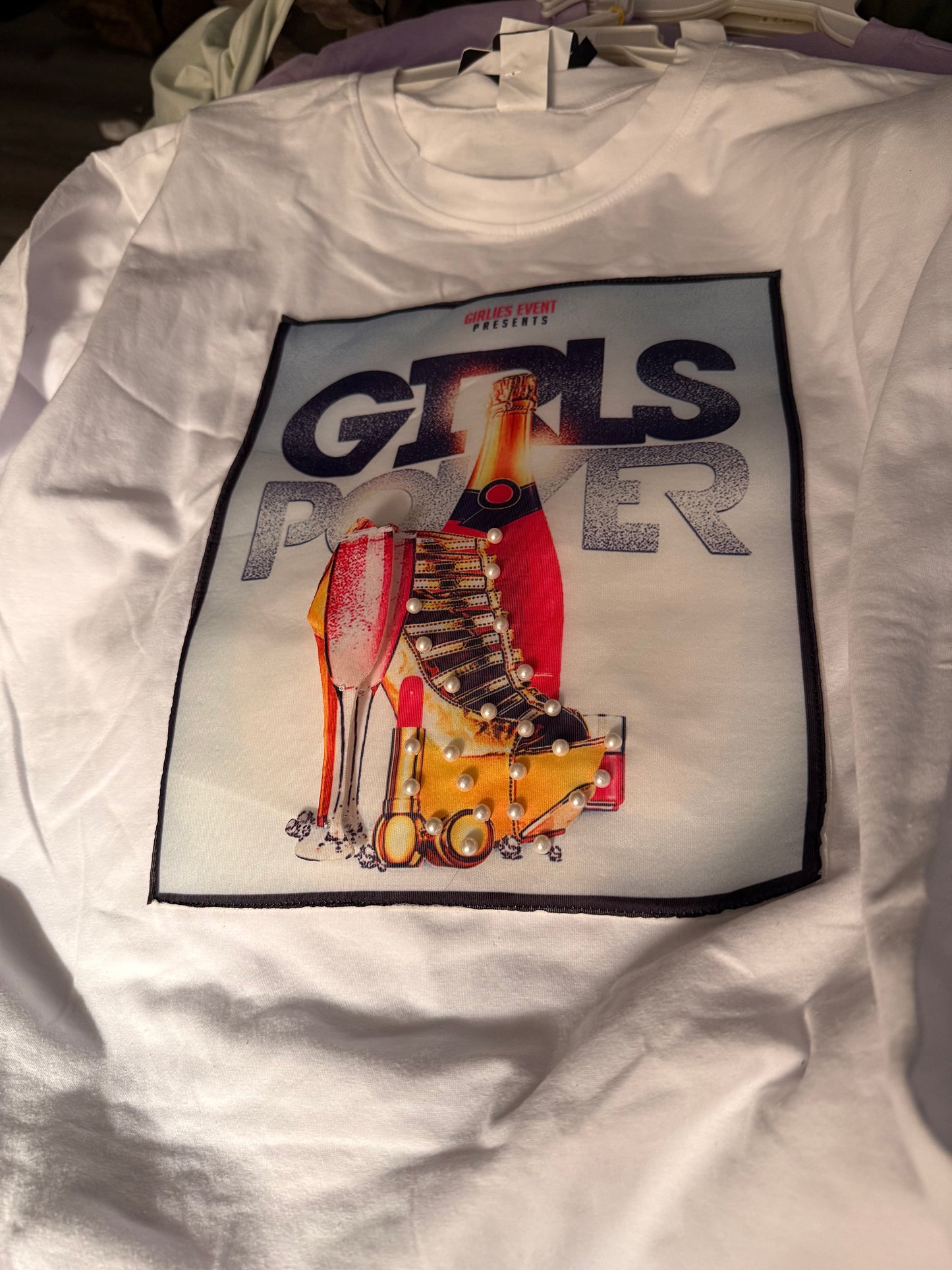 White Bling/Pearl Graphic T-Shirt