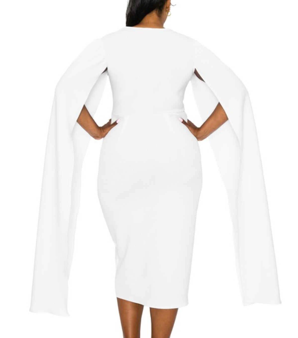 Double Cape Midi Dress