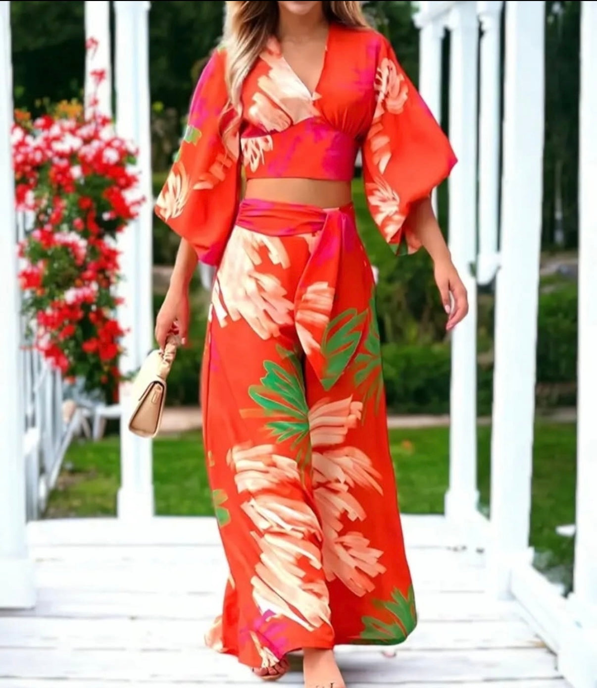Print Flower Top and Bottom Sert