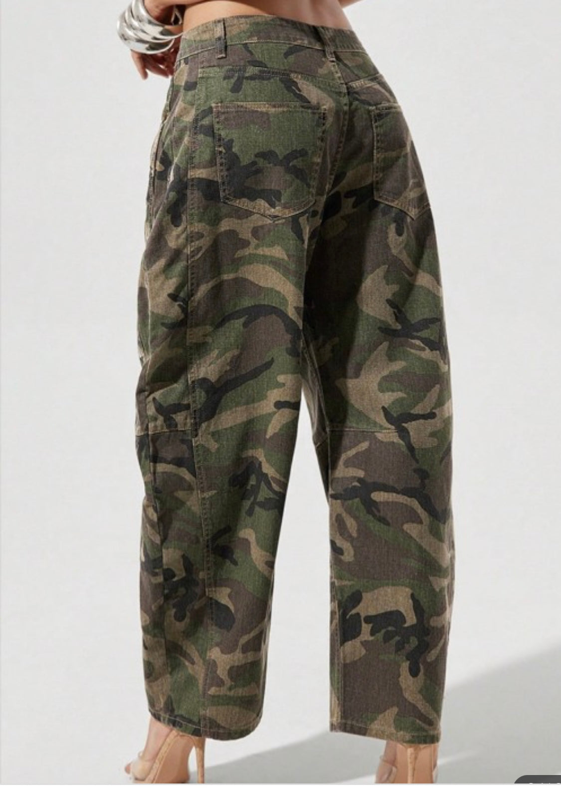 Camo Print Wide Baggy Pant