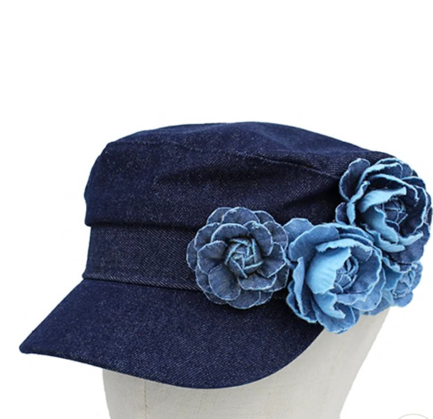 Denin Hat Flower Detail