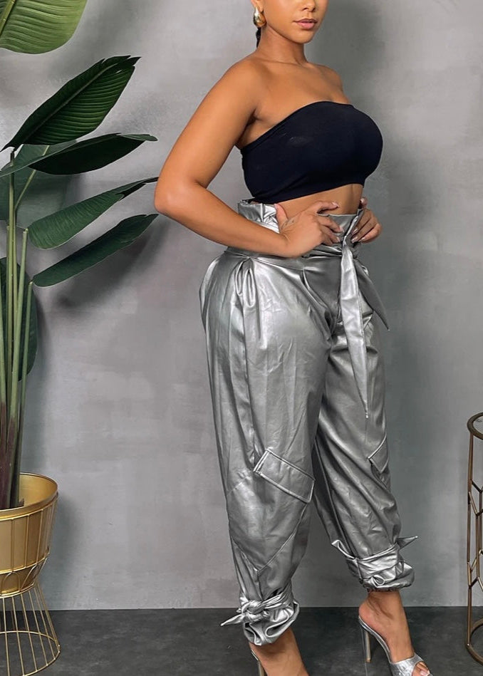 Faux Leather Paper Bag