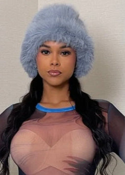 Over Size Fur Bucket Hat