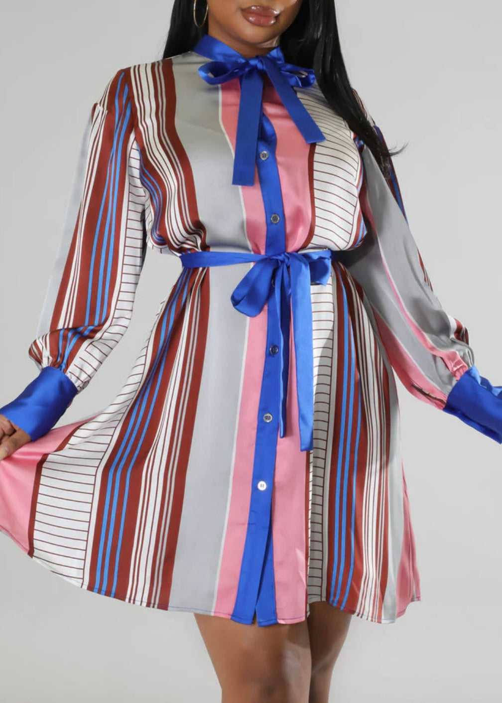 Multi Color Print Dress Plus