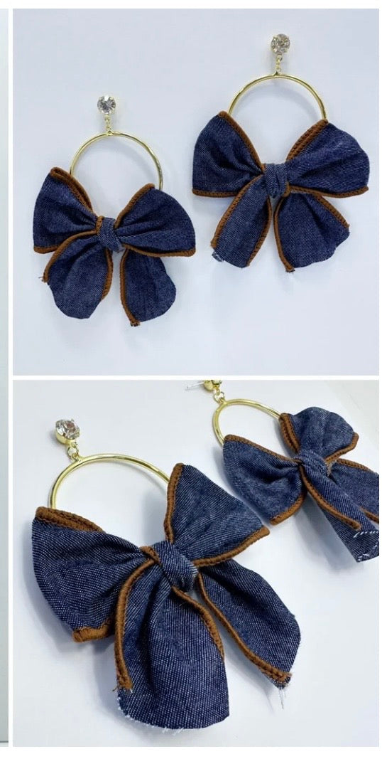 Denim Hoop Earrings