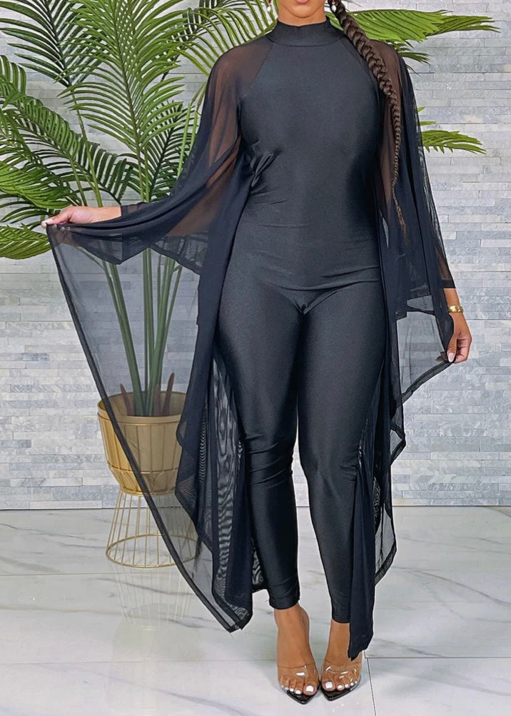 Blat Wing Jumpsuit Black Plus